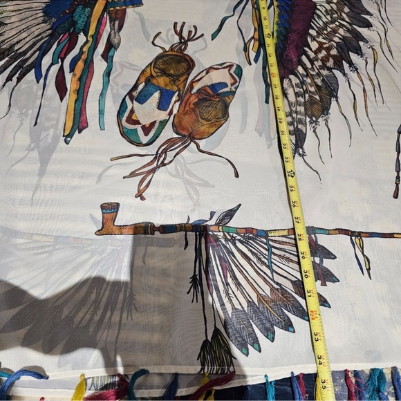 Double D Ranch Native American Kimono top Indian headdress moccasins tomahawk - Picture 7 of 7